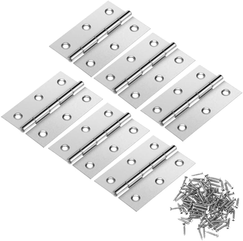 Duravel Cabinet Hinge Metal Hinges for Cupboard, Windows, and Doors - Pack of 6 (3 Inch) - Image 1